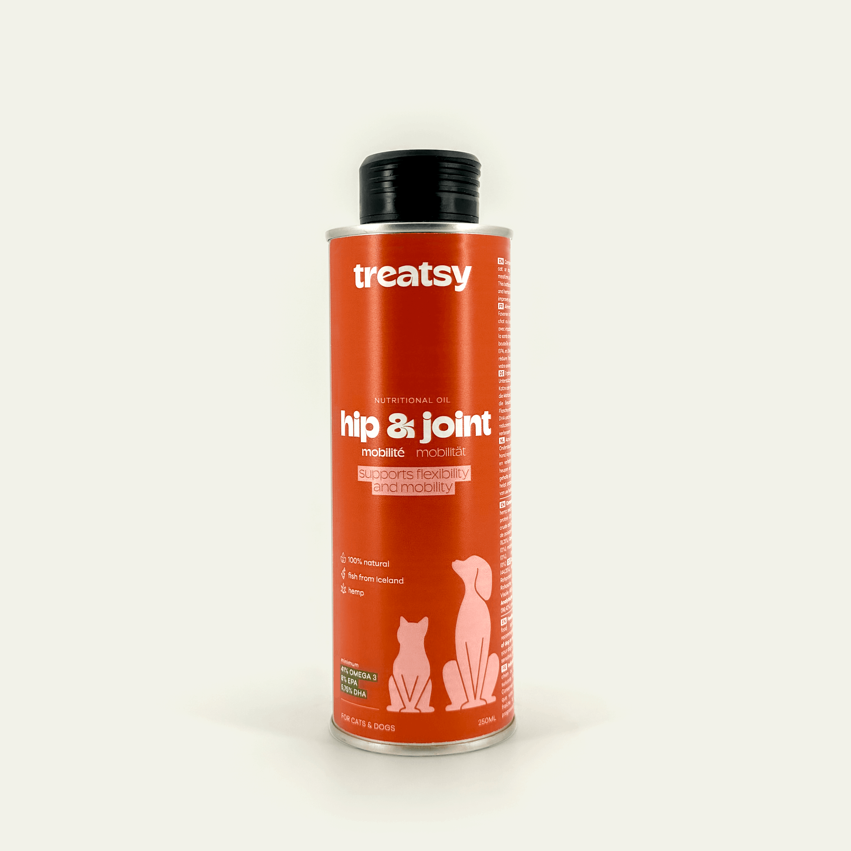 Bouteille d'huile naturelle de poissons et d'huile de lin. Huile nutritionnelle Oméga 3